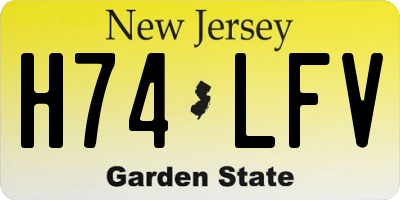 NJ license plate H74LFV