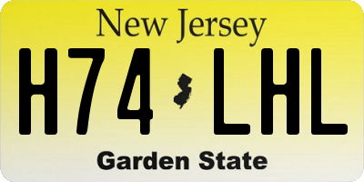 NJ license plate H74LHL