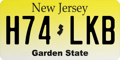 NJ license plate H74LKB