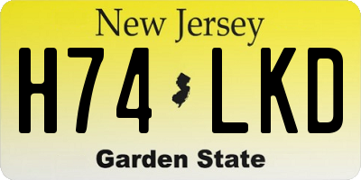 NJ license plate H74LKD