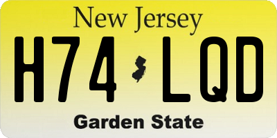 NJ license plate H74LQD