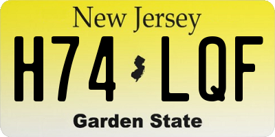 NJ license plate H74LQF