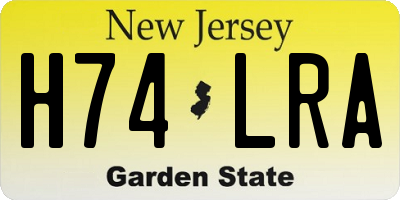 NJ license plate H74LRA