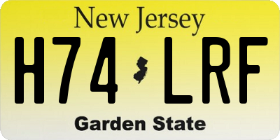 NJ license plate H74LRF