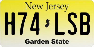 NJ license plate H74LSB