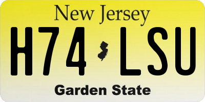 NJ license plate H74LSU
