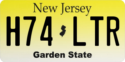 NJ license plate H74LTR