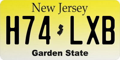 NJ license plate H74LXB
