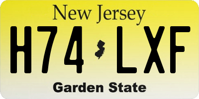 NJ license plate H74LXF