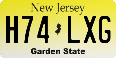 NJ license plate H74LXG