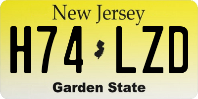 NJ license plate H74LZD