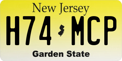 NJ license plate H74MCP