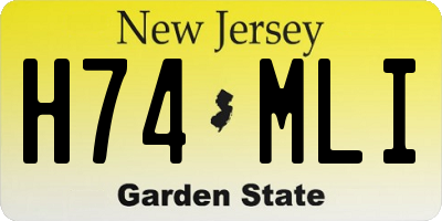 NJ license plate H74MLI