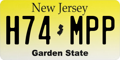 NJ license plate H74MPP