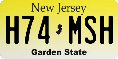 NJ license plate H74MSH