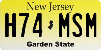 NJ license plate H74MSM
