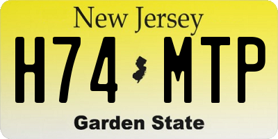 NJ license plate H74MTP