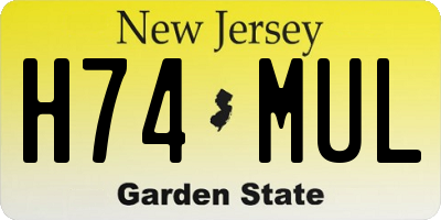NJ license plate H74MUL