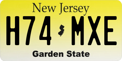NJ license plate H74MXE