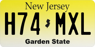 NJ license plate H74MXL