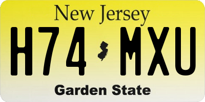 NJ license plate H74MXU