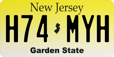 NJ license plate H74MYH