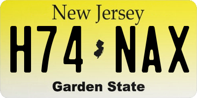 NJ license plate H74NAX