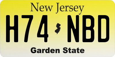 NJ license plate H74NBD