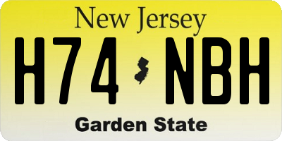 NJ license plate H74NBH