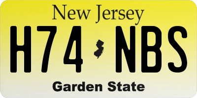 NJ license plate H74NBS