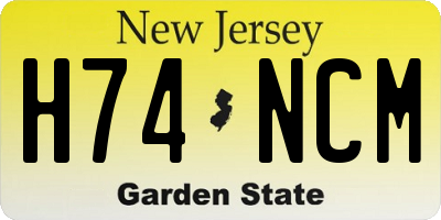 NJ license plate H74NCM