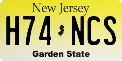 NJ license plate H74NCS