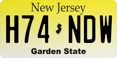 NJ license plate H74NDW