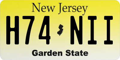 NJ license plate H74NII