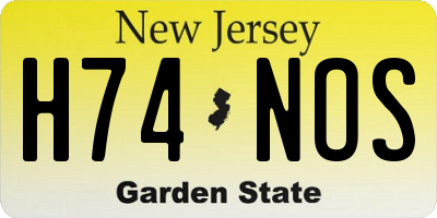 NJ license plate H74NOS