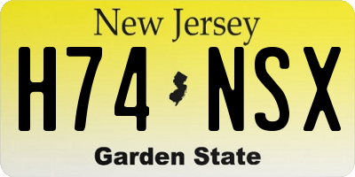 NJ license plate H74NSX