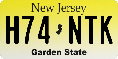 NJ license plate H74NTK