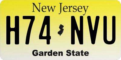 NJ license plate H74NVU