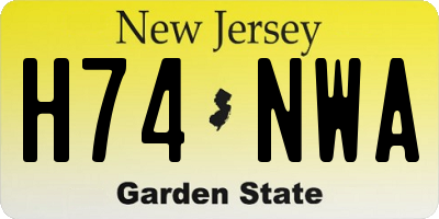 NJ license plate H74NWA