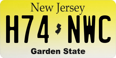 NJ license plate H74NWC
