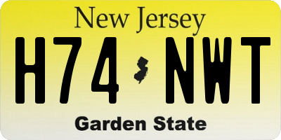 NJ license plate H74NWT