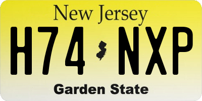 NJ license plate H74NXP