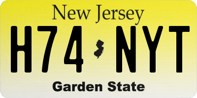 NJ license plate H74NYT