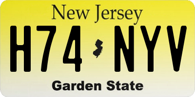 NJ license plate H74NYV