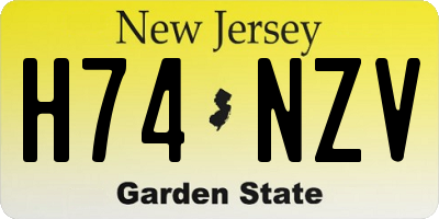 NJ license plate H74NZV