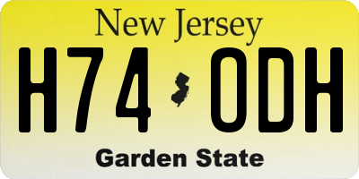 NJ license plate H74ODH
