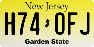 NJ license plate H74OFJ