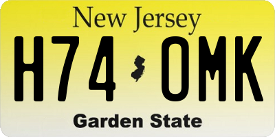 NJ license plate H74OMK