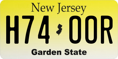 NJ license plate H74OOR