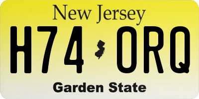NJ license plate H74ORQ
